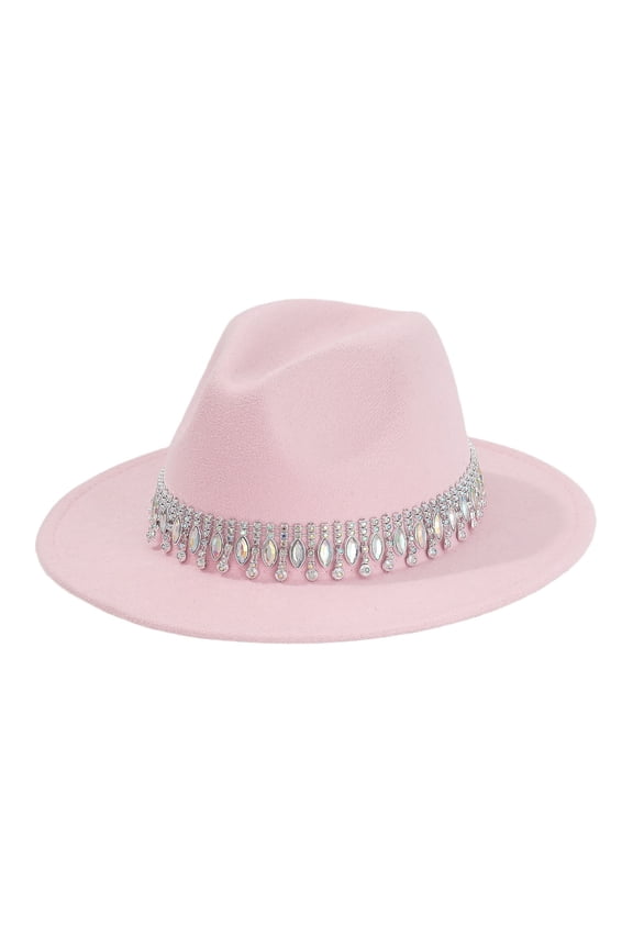 Womens Mens Western Cowboy Hat Rhinestone Gemstone Heart Flat Brim Party Hat Dance Accessory Country Concert Rodeo Dress Up