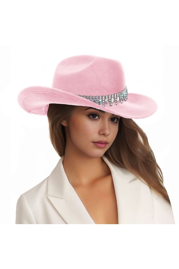 Womens Mens Western Cowboy Jazz Top Hat Flash Bride Hat Holiday Crazy Top Hat Country Concert Rodeo Dress Up
