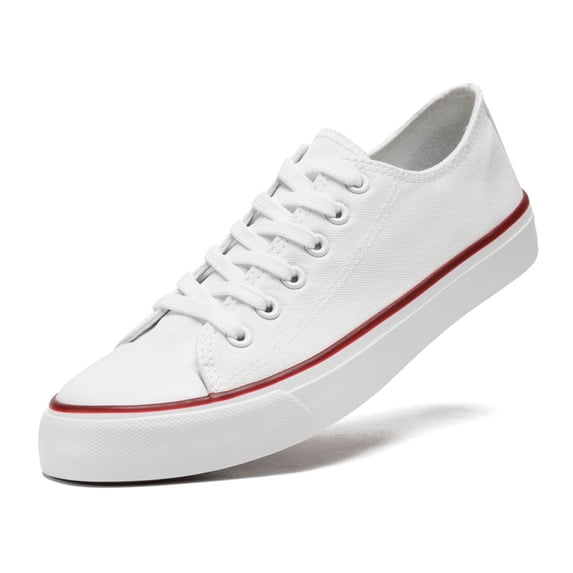 Womens Mens White Canvas Shoes Low Top Sneakers for Men Lace Up Casual Shoes Black Fashion Sneakers Classic Walking Shoes Comfortable Breathable