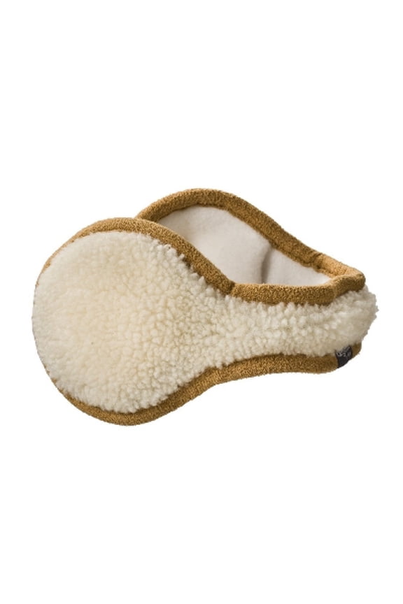 Womens & Mens White Fluffy Sherpa Ear Muffs Warmers Fleece Lined Adjustable Band