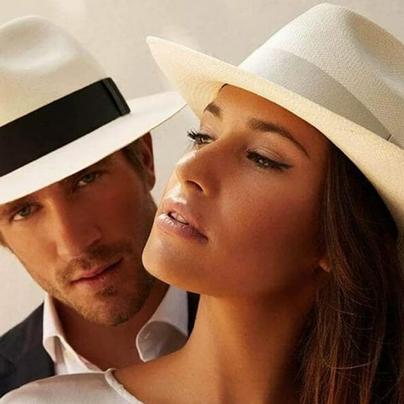 Womens Mens Wide Brim Straw Hat Summer Beach Sun Hat Straw Hat for Women, Wide Brim Sun Hat for Men Women, Sun Protection UV Hat White
