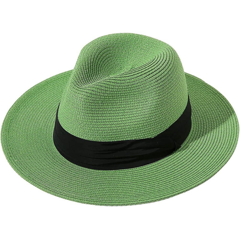 Unisex Women\'s Men\'s Wide Brim Straw Panama Hat Fedora Summer Beach‎ Sun Hat UPF Womens Wide Brim Straw Panama Hat Fedora Summer Beach Sun  main image 4