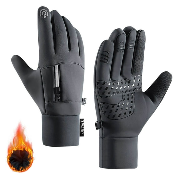 Womens Mens Winter Gloves Fleece Lined Touchscreen Solid Color Waterproof Windbreaker Non-Slip Thermal Warm Motorcycle Ski Snow Glove