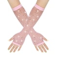 thumbnail image 1 of Womens Mens Winter Gloves Winter Clothing Women 80s Fishnet Gloves Long Neon Fingerless Fishnet Gloves Mesh Gloves Accessory, 1 of 3