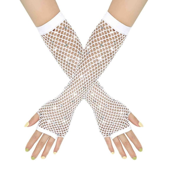 Womens Mens Winter Gloves Winter Clothing Women 80s Fishnet Gloves Long Neon Fingerless Fishnet Gloves Mesh Gloves Accessory
