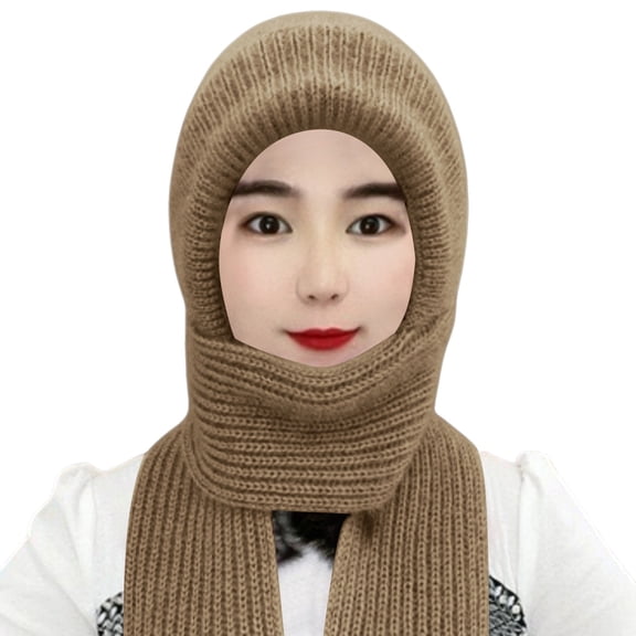 Womens Mens Winter Hat Scarf Insulation Anti Cold Wind Cycling Knitted Woolen Hat