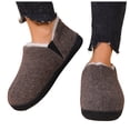 thumbnail image 1 of Womens Mens Winter Snow Boots Indoor Slippers House Shoes with Fleece Lined for Seniors Non Slip Warm Slip on Ankle Booties, 1 of 7