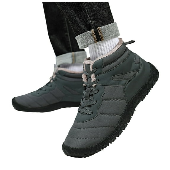 Womens Mens Winter Snow Boots Waterproof Walking Hiking Booties Lace up Warm Ankle Boot Fleece Outdoor Shoes