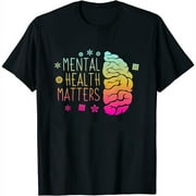 Womens Mental Health Matters Green Ribbon Mental Health Awareness T-Shirt Black Small