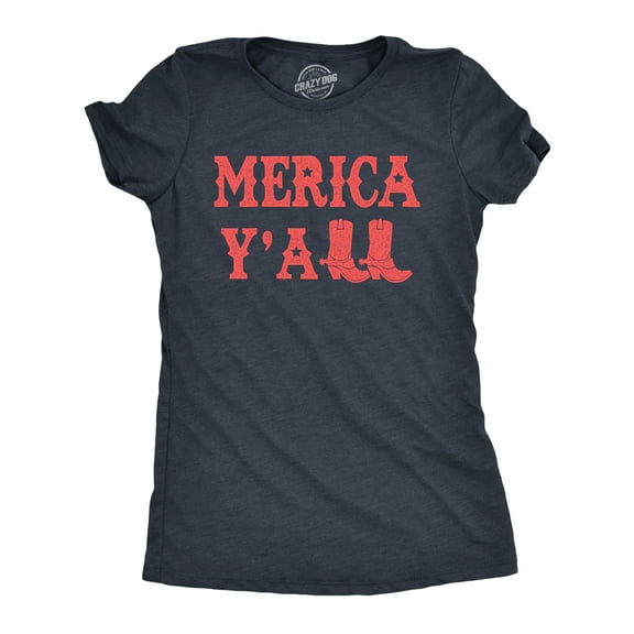 Womens Merica Yall T Shirt Funny Cool Fourth Of July Party Patriotic Cowboy Tee for Ladies Womens Graphic Tees