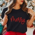 thumbnail image 1 of Womens Merry Christmas Printed Short Sleeve O Neck T Shirt Top Long Sleeve Woman Shirts Womens Short Sleeve Woman T Shirt Casual Plain Shirt Swim Tops Loose Tees for Women Space Pack Womens Stretch T, 1 of 5