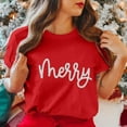 thumbnail image 1 of Womens Merry Christmas Printed Short Sleeve O Neck T Shirt Top Long Sleeve Woman Shirts Womens Short Sleeve Woman T Shirt Casual Plain Shirt Swim Tops Loose Tees for Women Space Pack Womens Stretch T, 1 of 5