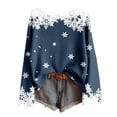 thumbnail image 1 of Womens Merry Christmas Sweaters Xmas Tree Star Printed Long Sleeve Scoop Neck Tops Holiday Casual Pullover Knitted Tops Z004-Blue M, 1 of 3