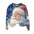 thumbnail image 1 of Womens Merry Christmas Sweatshirt Christmas Sweater Retro Santa Claus Print Sweat Shirt Pullover Round Neck Hoodies Xmas Fall Winter Tops, 1 of 4