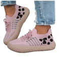 thumbnail image 1 of Womens Mesh Athletic Shoes Leopard Print Wide Toe Box Lace Up Running Shoes Breathable Non Slip Sneakers, 1 of 6