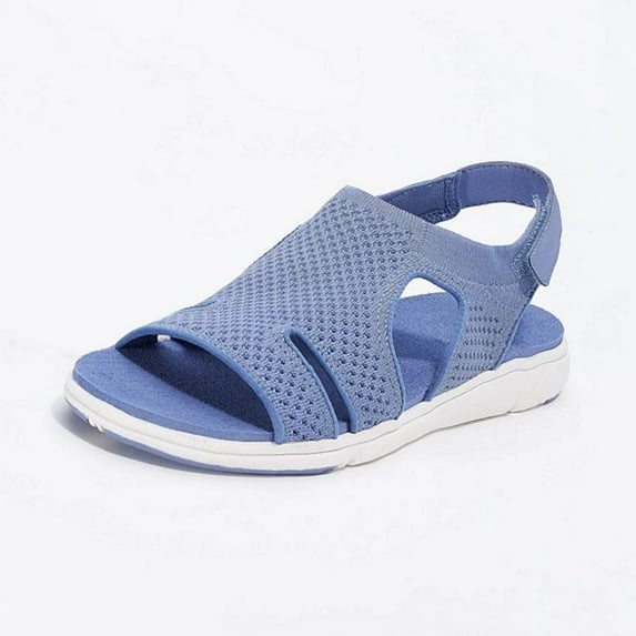 Womens Mesh Breathable Sandals Wedge Heel Open Toe Hook and Loop Sandals Slippers Light Comfortable Walking Shoes