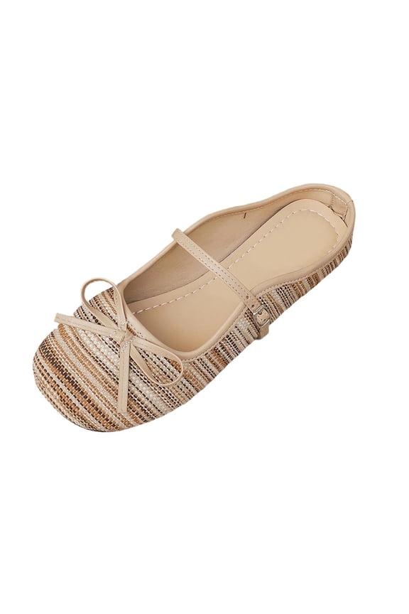 Womens Mesh Mary Jane Mules Slip On with Adjustable Strap, Breathable Comfort Casual Shoes for Summer & Everyday, Khaki Beige Tan,Size 38