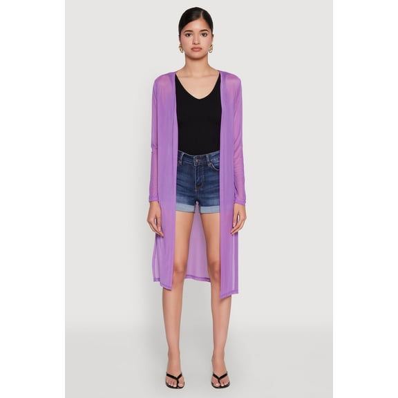 Womens Mesh Side Slit Duster