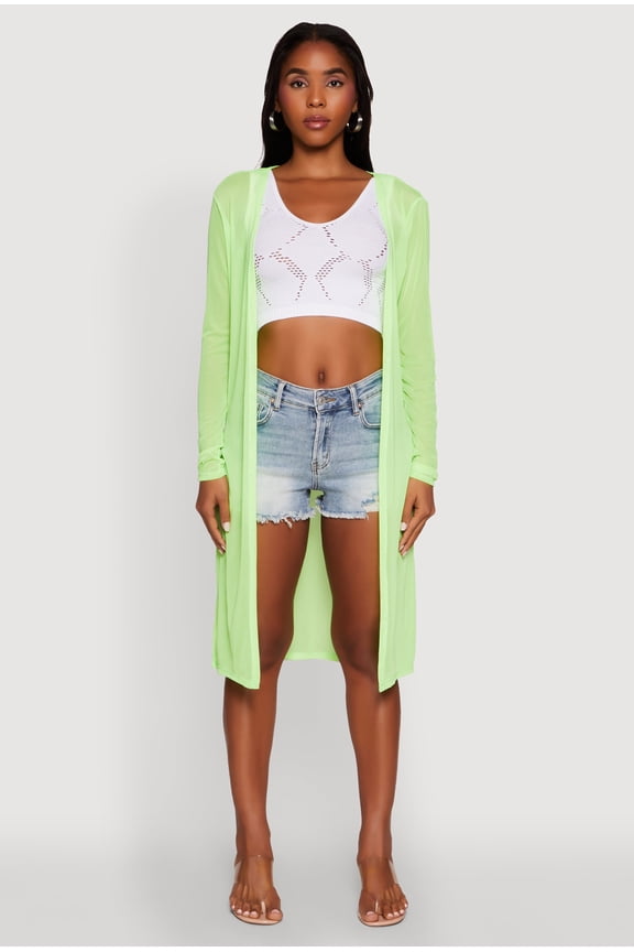 Womens Mesh Side Slit Duster