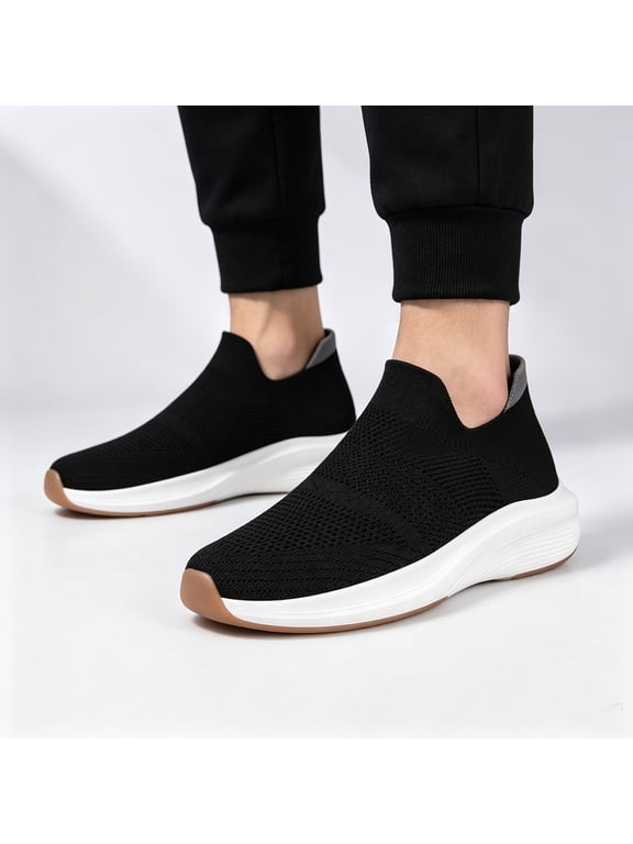 Womens Mesh Sneakers Lightweight Breathable Fly Knit Athletic Shoes Casual Slip On Footwear for Daily Commute and Outdoor Walking
