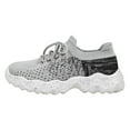 thumbnail image 1 of Womens Mesh Sneakers Platform Lace up Running Shoes Color Block Knitted Athletic Walking Tennis Shoes Breathable Lightweight Slip on Sock Shoes Gray Size 8.5, 1 of 5