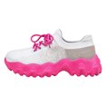 thumbnail image 1 of Womens Mesh Sneakers Platform Lace up Running Shoes Color Block Knitted Athletic Walking Tennis Shoes Breathable Lightweight Slip on Sock Shoes Hot Pink Size 9, 1 of 4