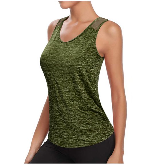 Womens Mesh Splice Backless Yoga Tank Top Tie Knot Sleeveless Summer Athletic Fitness Workout Gym Shell Top L
