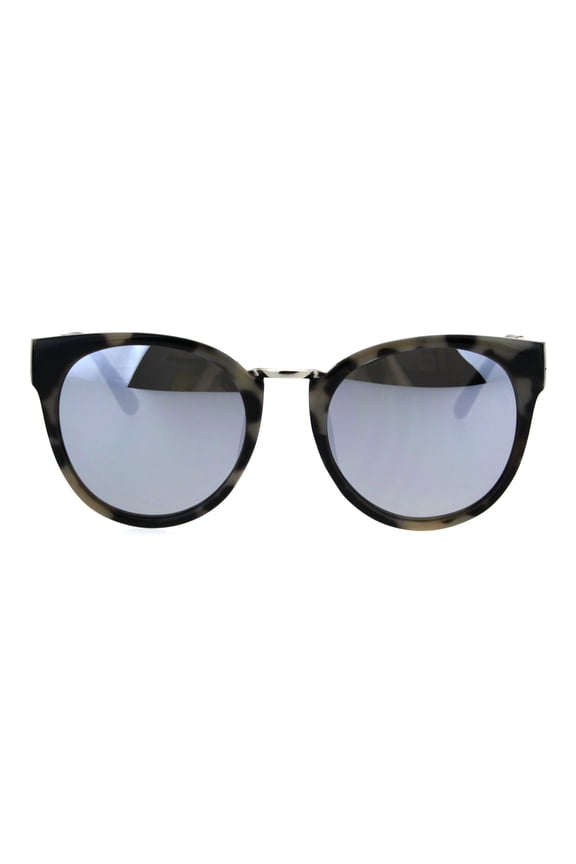 Womens Metal Bridge Plastic Horned Gothic Cat Eye Sunglasses Tortoise Mirror