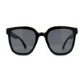 thumbnail image 1 of Womens Metal Brow Line Inset Lens Horn Rim Fashion Sunglasses All Black, 1 of 5