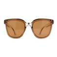 thumbnail image 1 of Womens Metal Brow Line Inset Lens Horn Rim Fashion Sunglasses Clear Beige Brown, 1 of 5