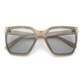 thumbnail image 1 of Womens Metal Brow Oversized High Temple Rectangle Plastic Sunglasses All Grey, 1 of 7