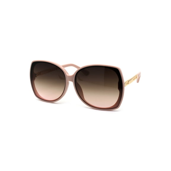 Womens Metal Chain Arm Diva Chic Butterfly Sunglasses Pink Gold Brown