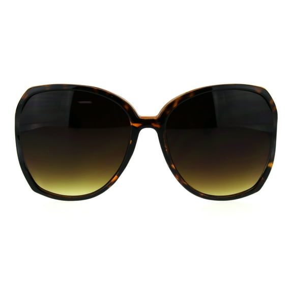 Womens Metal Chain Arm Exposed Lens Diva Plastic Fashion Sunglasses Tortoise Brown