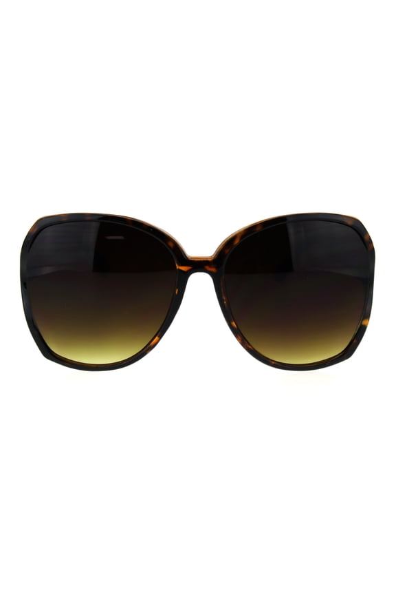 Womens Metal Chain Arm Exposed Lens Diva Plastic Fashion Sunglasses Tortoise Brown