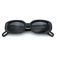 thumbnail image 1 of Womens Metal Chain Jewel Arm Oval Rectangle Mod Plastic Sunglasses All Black, 1 of 7