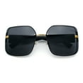 thumbnail image 1 of Womens Metal Frame Rimless Oversized Luxury Fashion Butterfly Sunglasses Gold Black - Black, 1 of 8