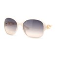 thumbnail image 1 of Womens Metal Heart Jewel Chain Hinge Classic Round Butterfly Plastic Sunglasses Ivory - Brown Smoke, 1 of 4