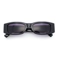 thumbnail image 1 of Womens Metal Pyramid Jewel Hinge Narrow Rectangle Retro Chic Plastic Sunglasses Black - Smoke, 1 of 6