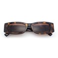 thumbnail image 1 of Womens Metal Pyramid Jewel Hinge Narrow Rectangle Retro Chic Plastic Sunglasses Tortoise - Brown, 1 of 6