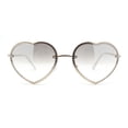 thumbnail image 1 of Womens Metal Race Jewel Trim Rimless Heart Shape Hippie Sunglasses Gold - Clear, 1 of 4