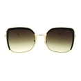 thumbnail image 1 of Womens Metal Rim Chic Butterfly Designer Sunglasses Gold Brown Gradient Brown, 1 of 4