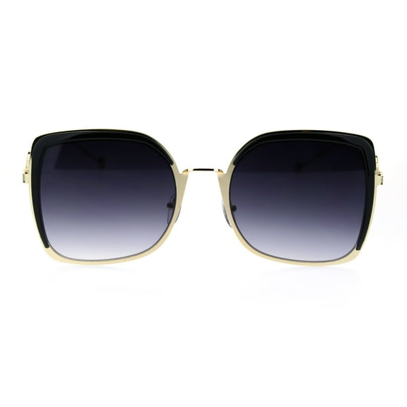 Womens Metal Rim Chic Butterfly Designer Sunglasses Gold Smoke