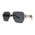 thumbnail image 1 of Womens Metal Rim Oversize Mafia Mob Fashion Sunglasses Gold Black, 1 of 4