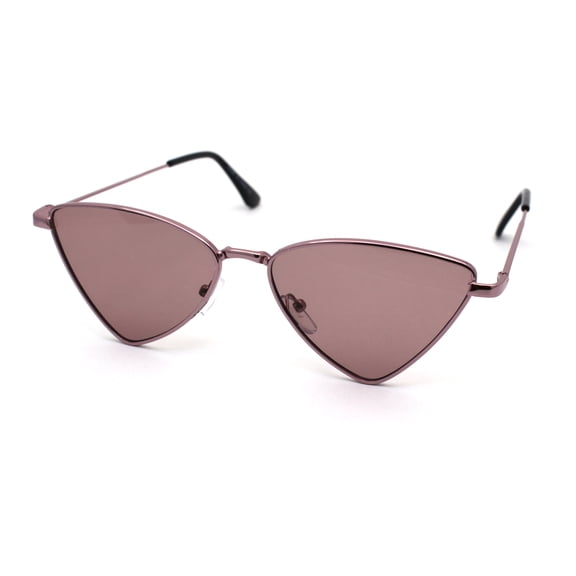 Womens Metal Rim Triangular Pimp Style Cat Eye Sunglasses Pink Purple