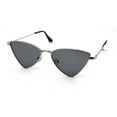 thumbnail image 1 of Womens Metal Rim Triangular Pimp Style Cat Eye Sunglasses Silver Black, 1 of 4