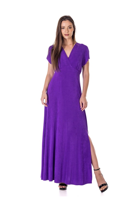 Womens Metallic Knit Maxi Dress