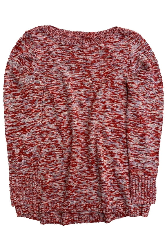 Womens Metallic Red & Pink Heather Sparkle Christmas Holiday Sweater Medium