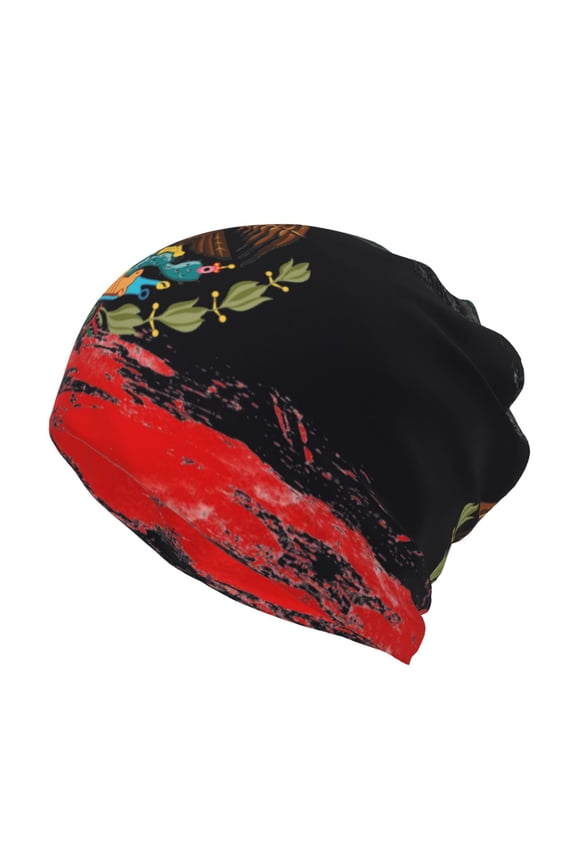 Womens Mexican Flag Pattern Slouchy Beanie Cap Headwear Hat Turban