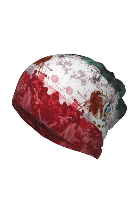 Womens Mexico-Mexican-Flag Slouchy Beanie Cap Headwear Hat Turban