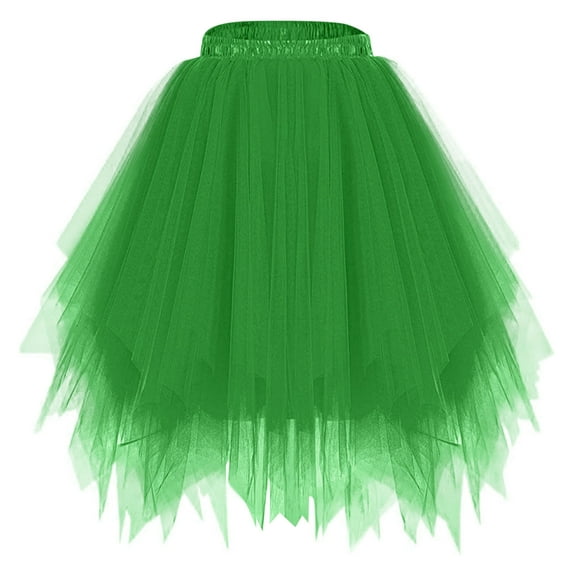 Womens MiDi Skirt High-Waist Tiered Tulle Skirt Spring Summer Party Skirt